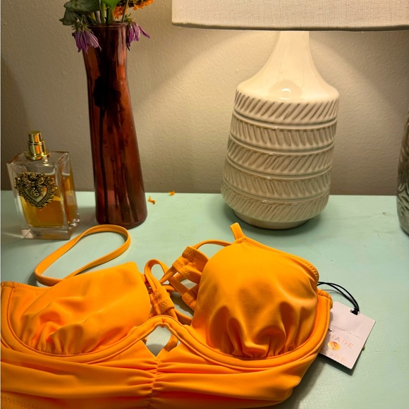 ORANGE HALTER SWIMMIE TOP - Picture 4 of 4